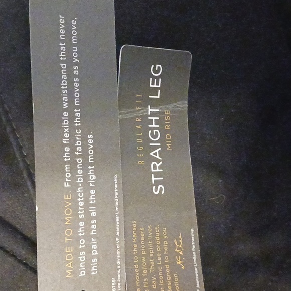 Lee "Flex Motion" Black Straight Leg Mid Rise Regular Pants Size 8 Medium (NWT) - Picture 9 of 12